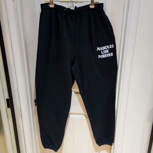 NWOT Black Assholes Live Forever Sweatpants Jogger Casual ALF Size 3XL Unisex